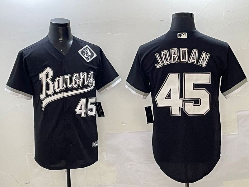 Men Chicago White Sox #45 Jordan Black Throwback Game 2025 Nike MLB Jersey style 3